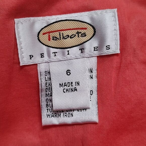 Talbots Petites  light melon flamingo embroidered skirt Sz 6P - Picture 5 of 6